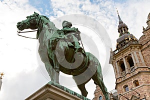 Bronze statue near Nordic Museum, Stockholm