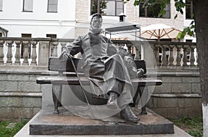 Bronze statue of A.P. Chekhov in Zvenigorod