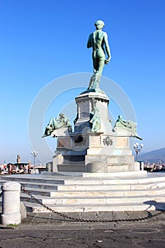 Bronze statue at Piazzale Michelangelo, Florence photo