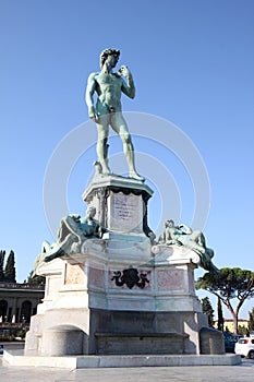 Bronze statue at Piazzale Michelangelo in Florence photo