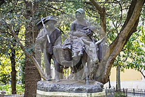 Bronze statue representing the Holy Family photo