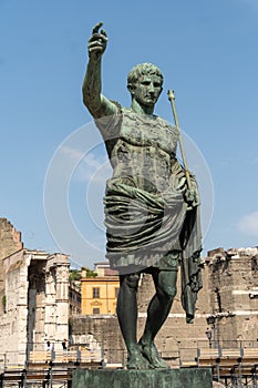 Bronze statue of the Roman Emperor Augustus Caesar