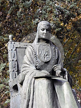 Statue of Sor Juana Ines in Madrid, Spain. photo