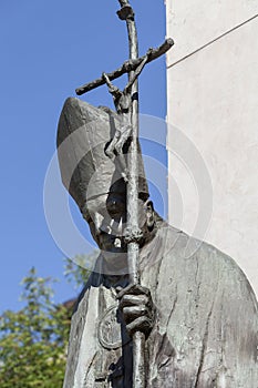 Bronze statue of St. John Paul II on Altar Three Millennia, Krakow, Poland photo