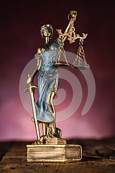Statue of themis,. Symbol of justice and law