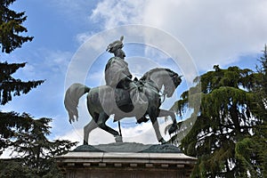 Bronze statue of Vittorio  Emanuele in Perugia