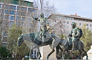 Bronze statues of Don Quixote and Sancho Panza