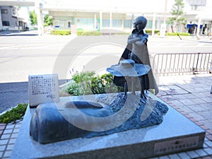 Bronze statues of manga characters from Galaxy Express 999 and Space Battleship Yamato