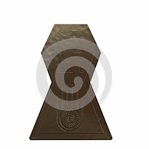 Bronze symbol of jainism. 3D render
