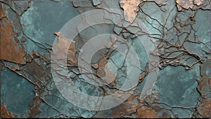 Bronze Tapestry: Verdigris Slate Symphony Unveiled. AI generate