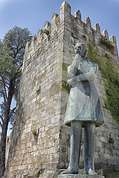 Bronze thinker statue