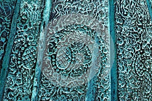 Bronze Verdigris pattern - texture background. photo