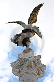 Bronze victory angel in Rome, Italy