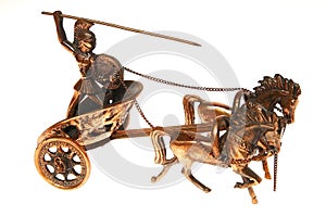 Bronze warior in chariot photo