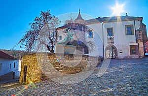 The bronze WWI memorial on Barborska Street, Kutna Hora, Czech Republic