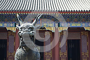 Bronzed dragon statue in Summer Palace photo