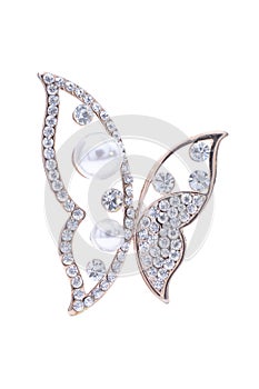 Brooch butterfly isolated on white