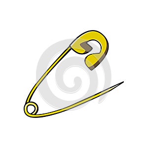 Brooch in drawing style isolated vector