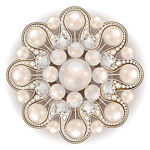 brooch jewelry, design element. pearl vintage ornamenta photo