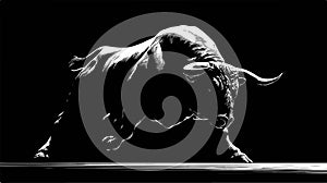 Brooding Bull: Visual Symphony of Shadows in Dark