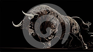 Brooding Bull: Visual Symphony of Shadows in Dark