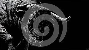 Brooding Bull: Visual Symphony of Shadows in Dark