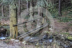 Brook and bridge, Little Fatra mountains, Slovakia