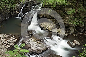 Brook flowing from waterfall