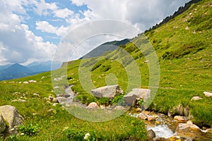 Brook near the village Encamp in Andorra