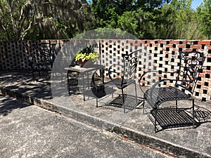 Brookgreen Gardens, Table and chairs, Wilmington, SouthCarolina, USA