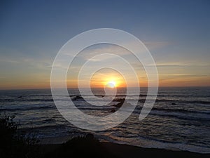 Brookings, Oregon sunset on beach