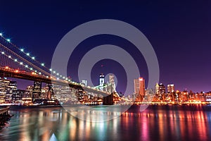 Brooklin Bridge at Night. Long Exposure. New york. NYC.