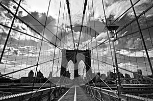 Brooklyn bridge, black and white