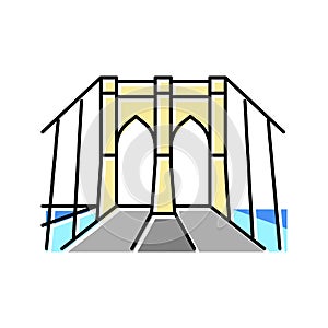 brooklyn bridge color icon vector illustration