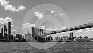 Brooklyn Bridge crossing over the East River in New York