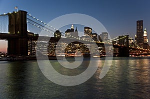 Brooklyn Bridge at dusk