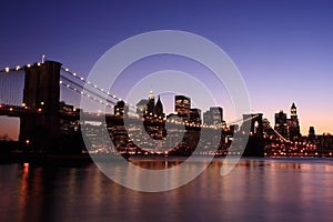 Brooklyn Bridge at dusk