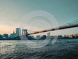 Brooklyn Bridge at end of the day