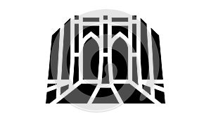 brooklyn bridge glyph icon animation