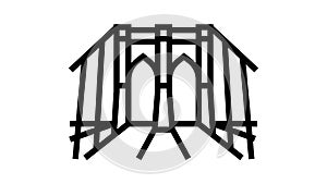 brooklyn bridge line icon animation