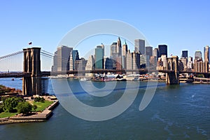 Brooklyn Bridge and lower Manhattan, New York