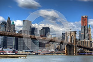 Brooklyn Bridge and Lower Manhattan Skyline photo