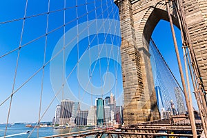 Brooklyn Bridge and Manhattan New York City US