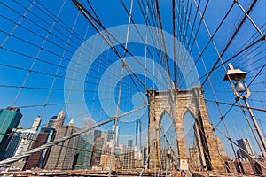 Brooklyn Bridge and Manhattan New York City US