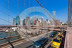 Brooklyn Bridge and Manhattan New York City US