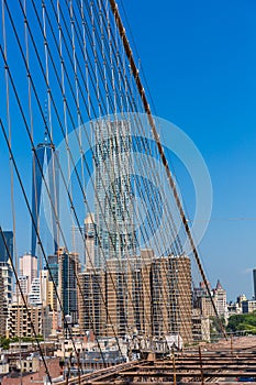 Brooklyn Bridge and Manhattan New York City US