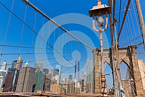 Brooklyn Bridge and Manhattan New York City US