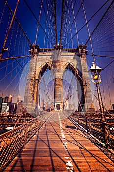 Brooklyn Bridge and Manhattan New York City US photo