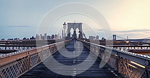 brooklyn bridge in new york. bridge spanning the East River between the boroughs of Manhattan and Brooklyn. brooklyn