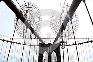 Brooklyn Bridge,New York City,USA. The bridge between Brooklyn and Manhattan.